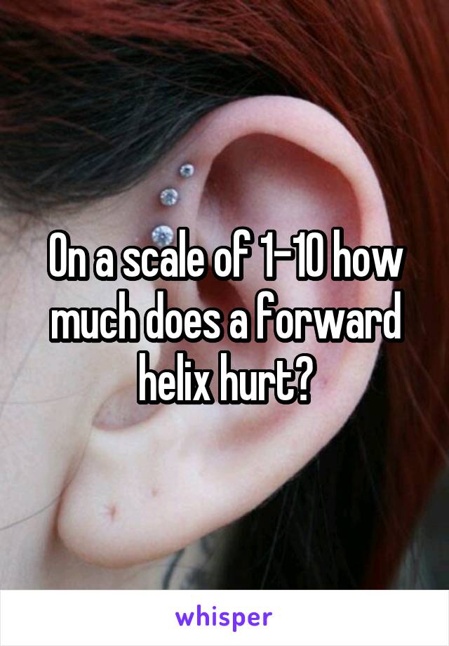 On a scale of 1-10 how much does a forward helix hurt?