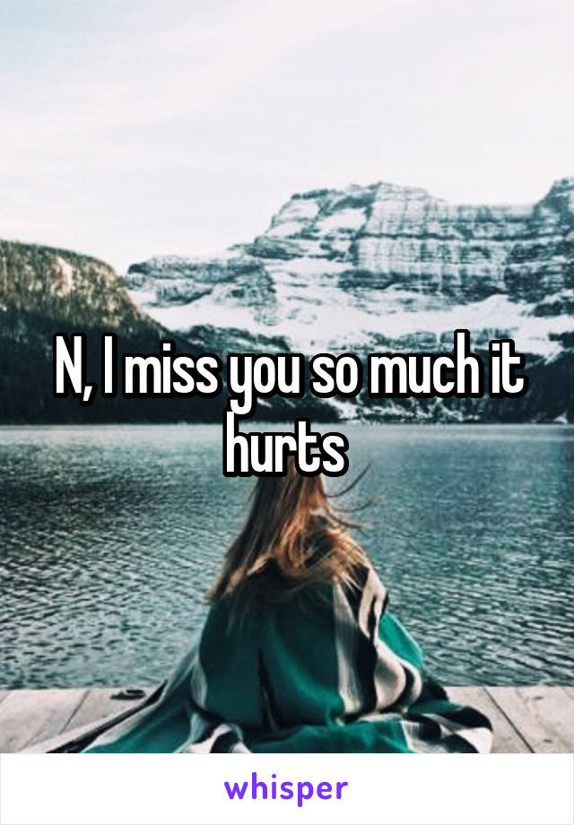 N, I miss you so much it hurts 