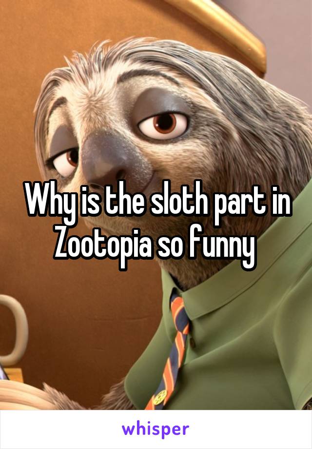 Why is the sloth part in Zootopia so funny 