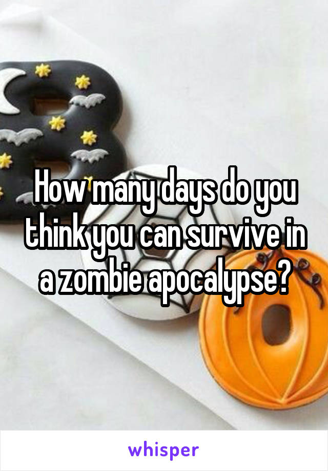 How many days do you think you can survive in a zombie apocalypse?