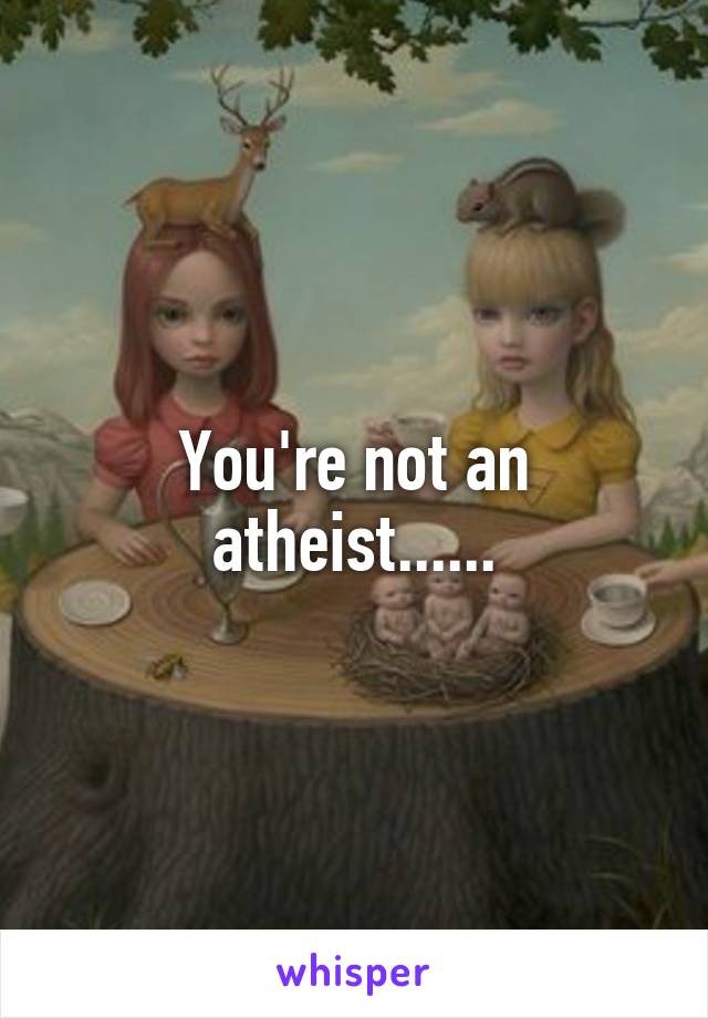 You're not an atheist......