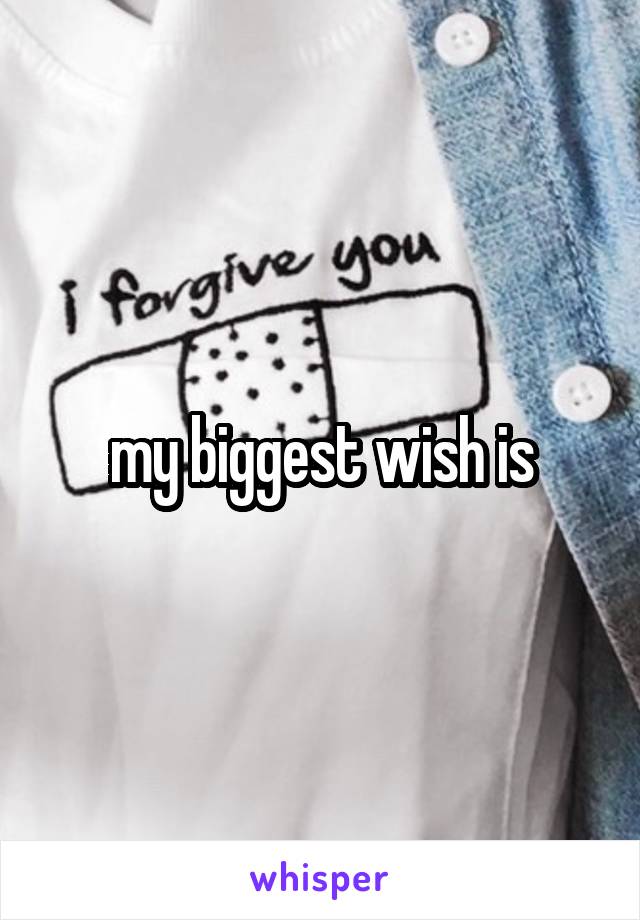 my biggest wish is