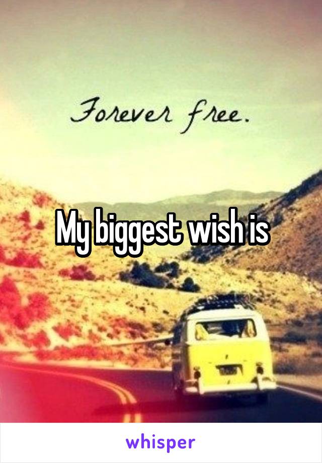 My biggest wish is