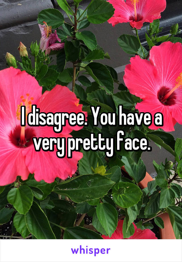 I disagree. You have a very pretty face.