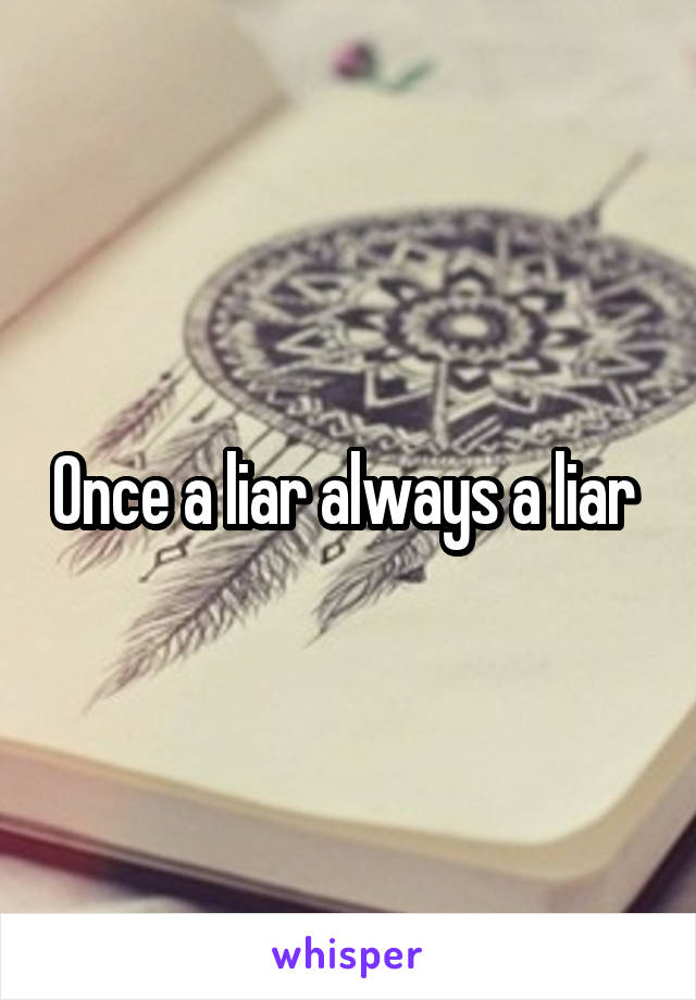 Once a liar always a liar 