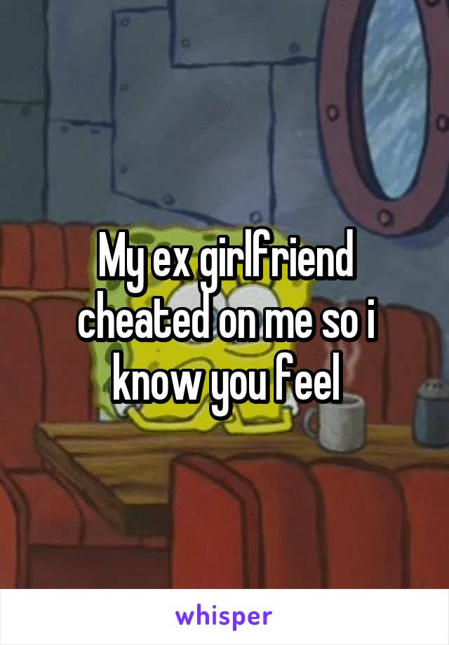 My ex girlfriend cheated on me so i know you feel