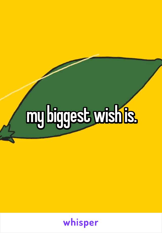 my biggest wish is.