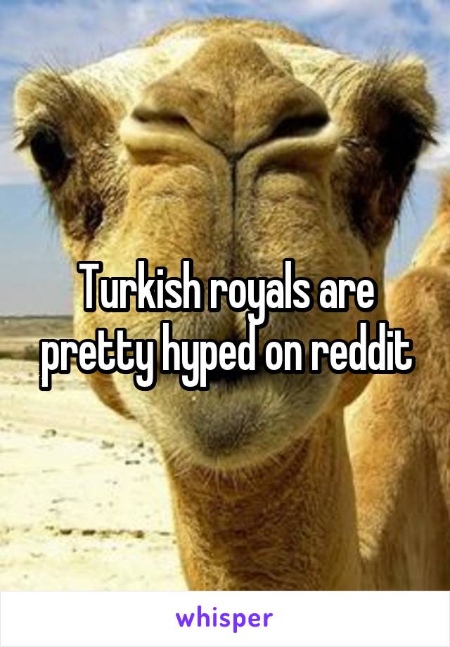 Turkish royals are pretty hyped on reddit