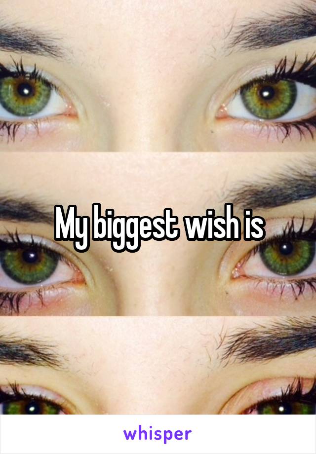 My biggest wish is