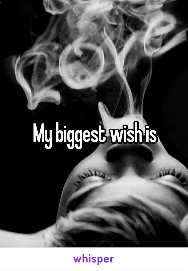 My biggest wish is