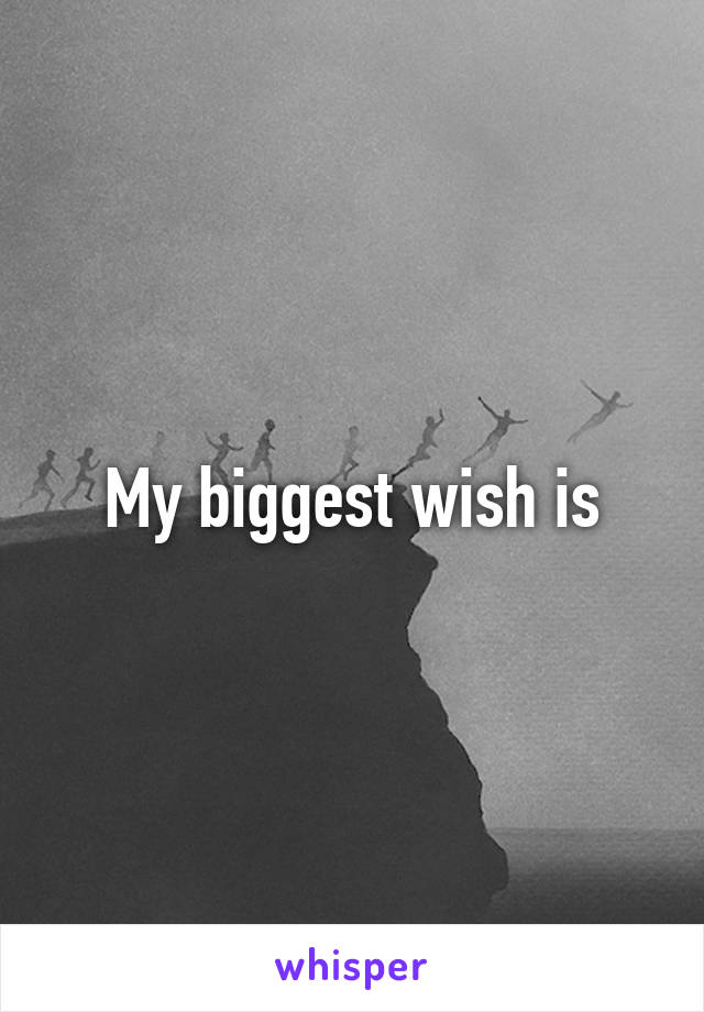 My biggest wish is