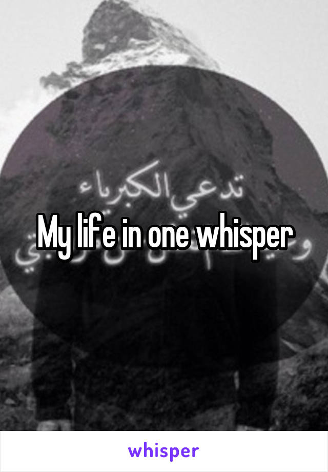 My life in one whisper