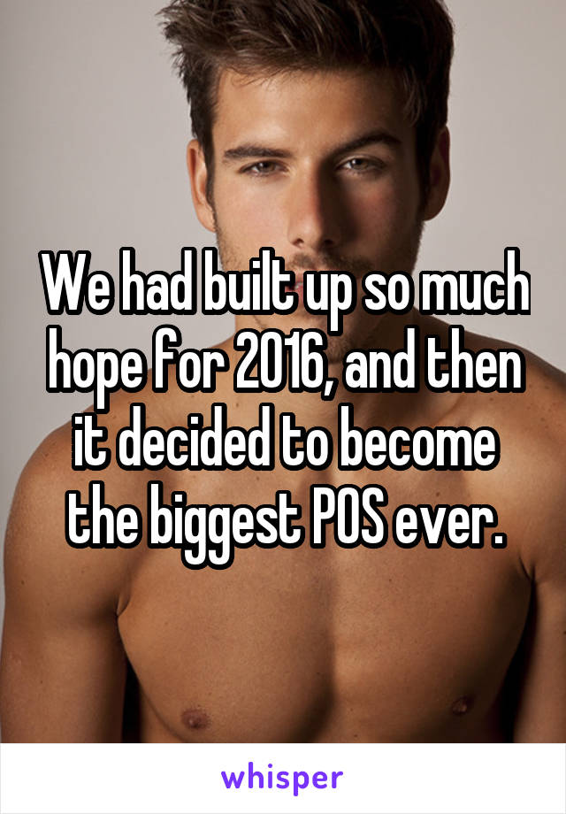 We had built up so much hope for 2016, and then it decided to become the biggest POS ever.