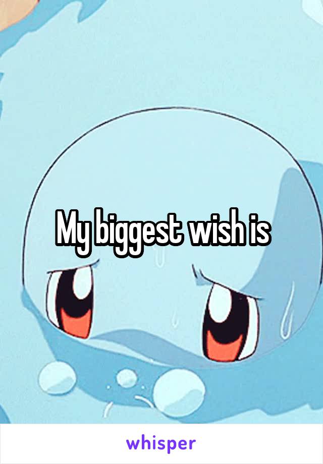 My biggest wish is