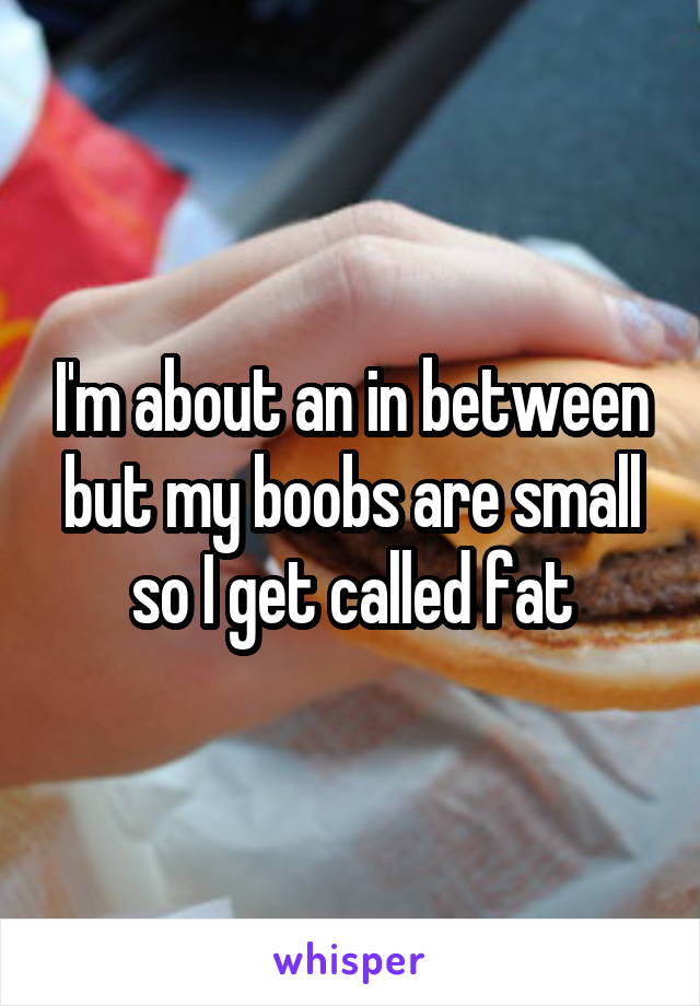 I'm about an in between but my boobs are small so I get called fat