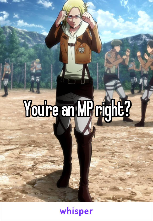 You're an MP right?