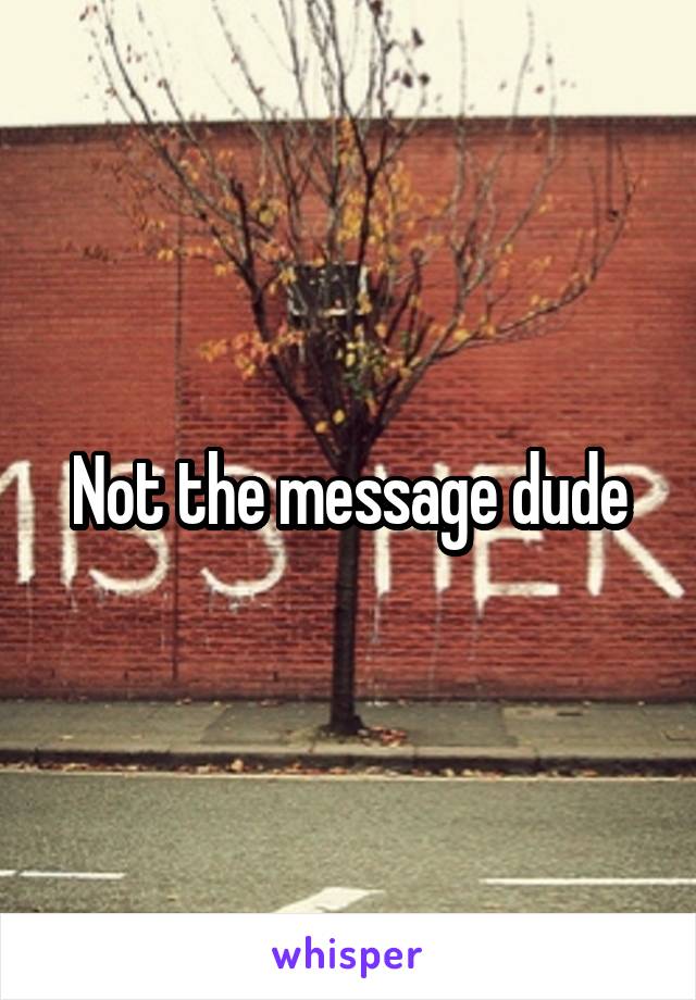 Not the message dude