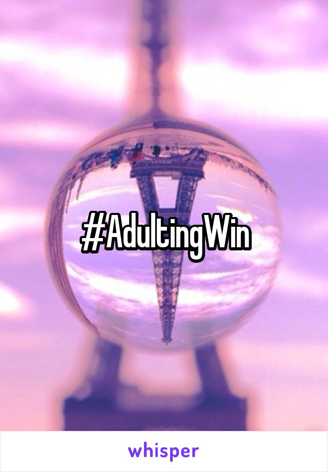 #AdultingWin