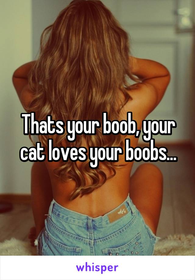 Thats your boob, your cat loves your boobs...