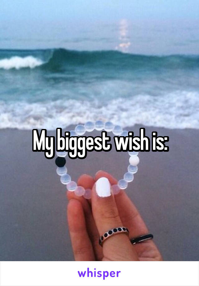 My biggest wish is: