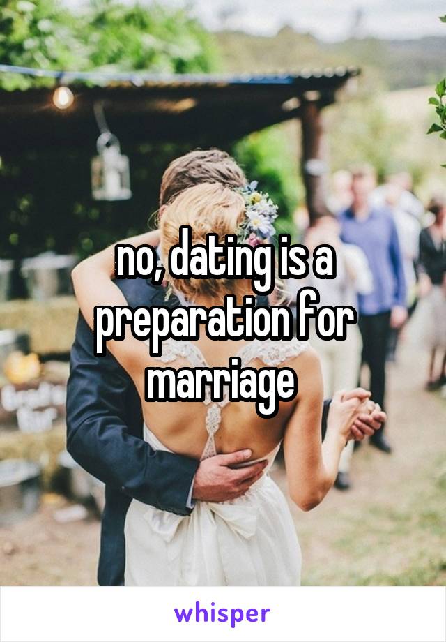 no, dating is a preparation for marriage 