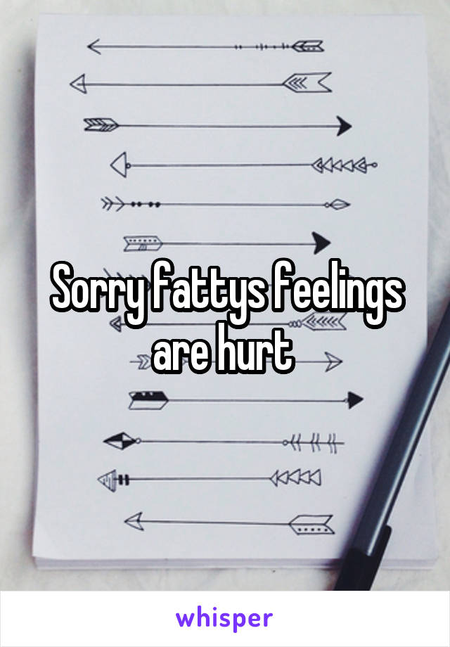 Sorry fattys feelings are hurt 