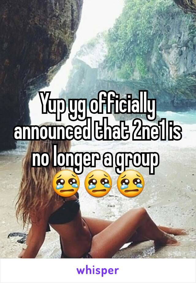 Yup yg officially announced that 2ne1 is no longer a group 
😢😢😢