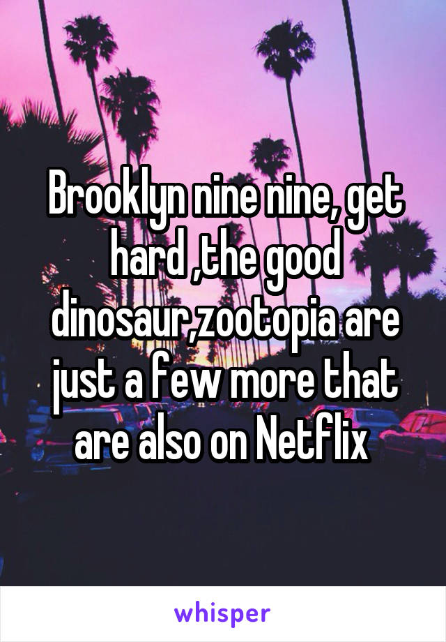 Brooklyn nine nine, get hard ,the good dinosaur,zootopia are just a few more that are also on Netflix 