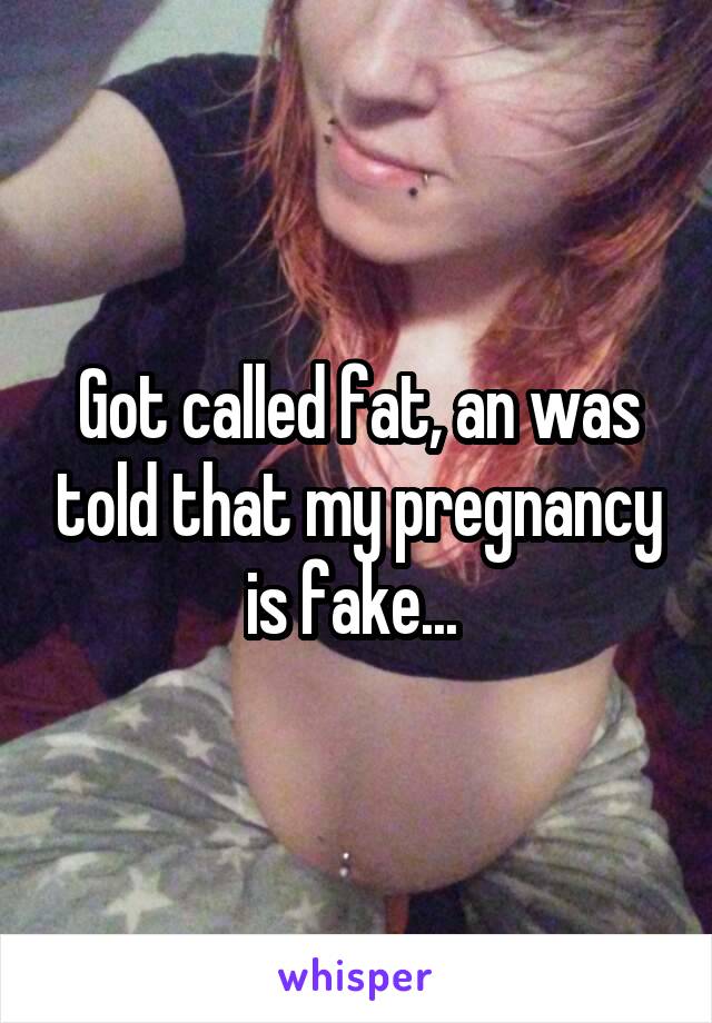 Got called fat, an was told that my pregnancy is fake... 