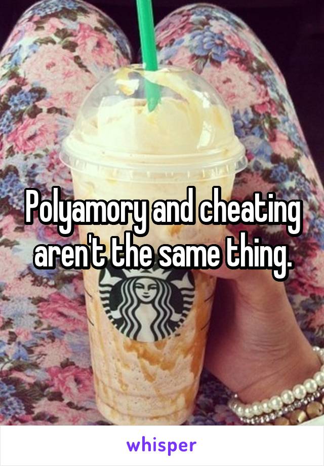 Polyamory and cheating aren't the same thing.