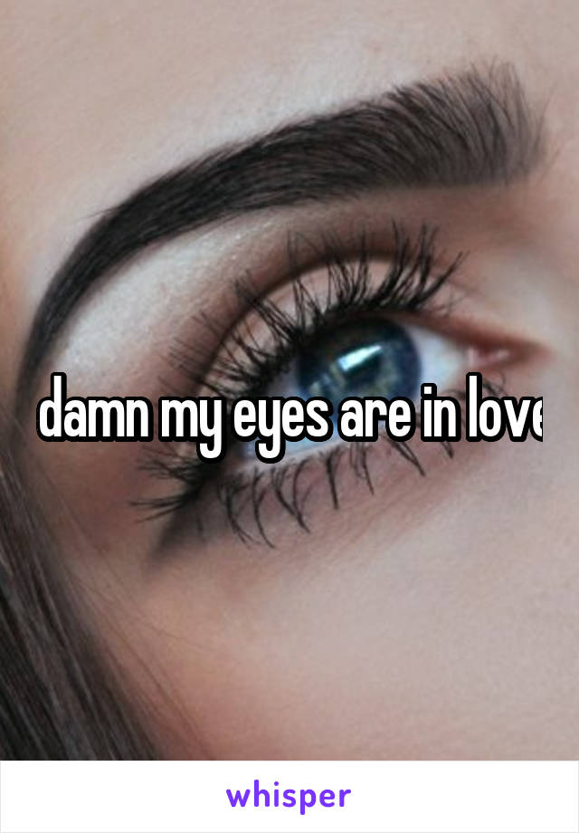  damn my eyes are in love