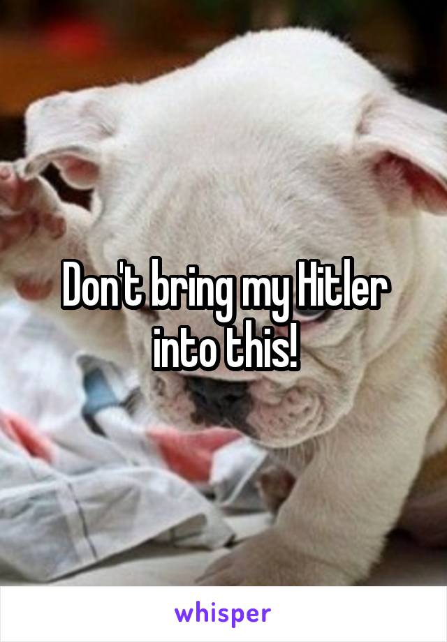 Don't bring my Hitler into this!