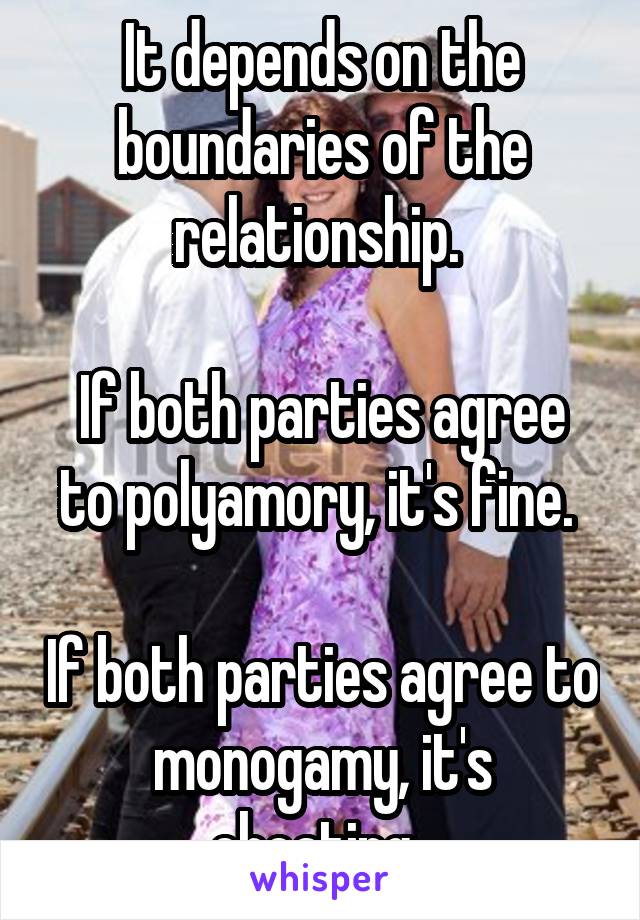 It depends on the boundaries of the relationship. 

If both parties agree to polyamory, it's fine. 

If both parties agree to monogamy, it's cheating. 