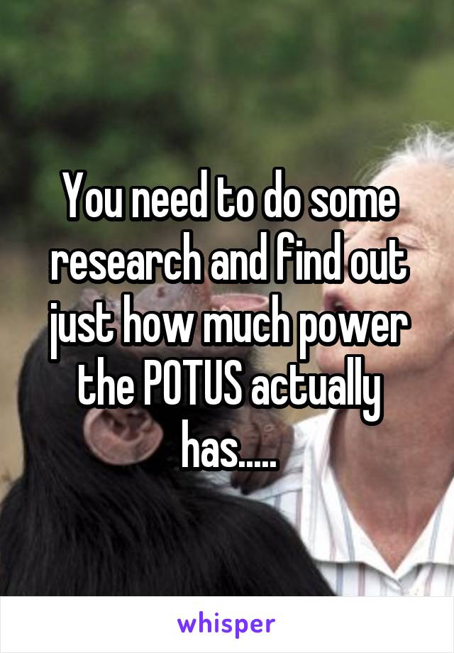 You need to do some research and find out just how much power the POTUS actually has.....