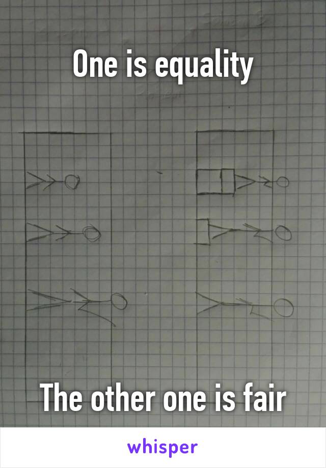 One is equality








The other one is fair