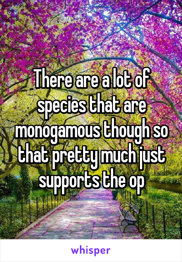 There are a lot of species that are monogamous though so that pretty much just supports the op