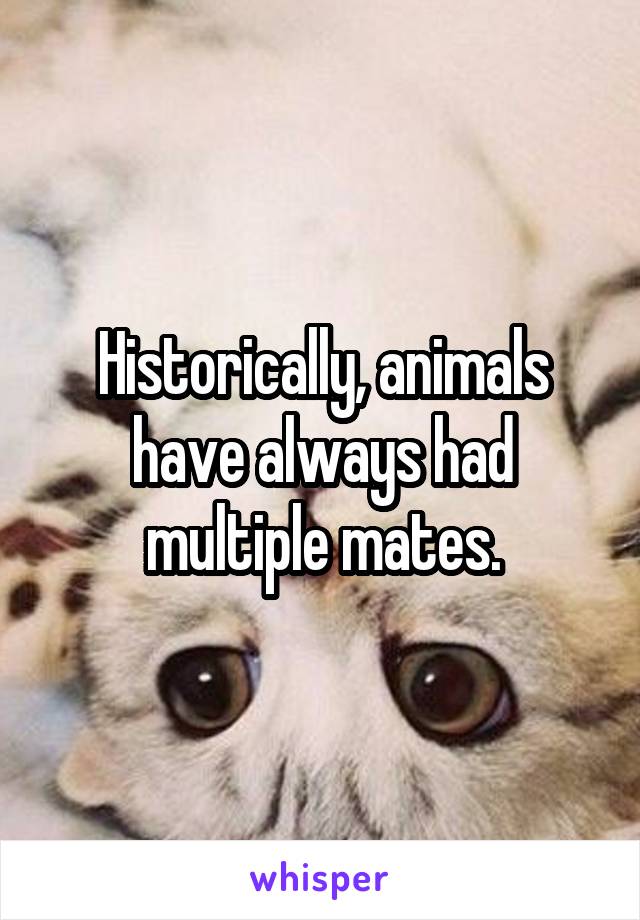 Historically, animals have always had multiple mates.