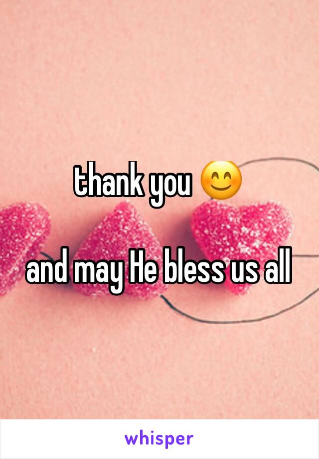 thank you 😊

and may He bless us all