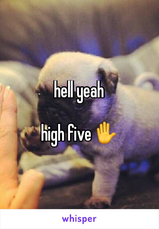 hell yeah

high five ✋ 