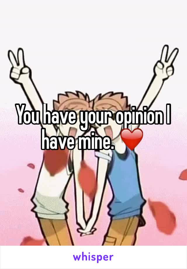 You have your opinion I have mine. ❤️