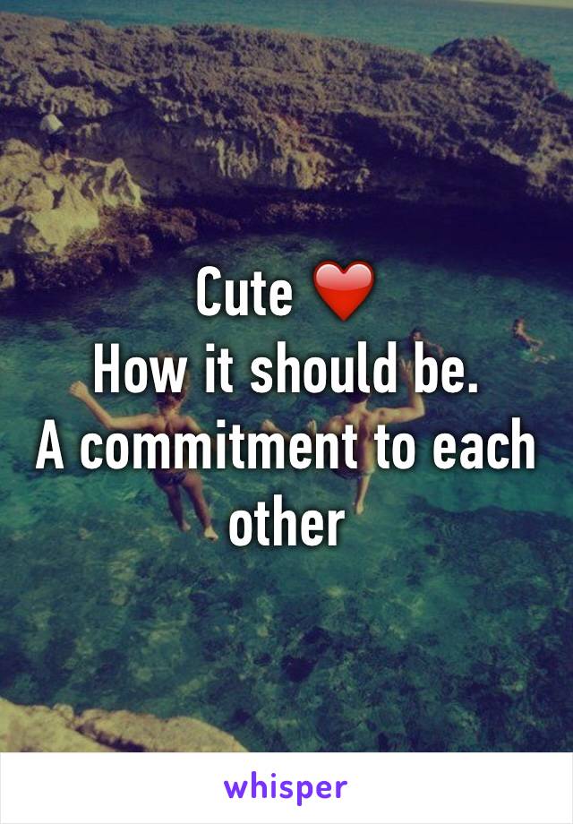 Cute ❤️
How it should be.
A commitment to each other 