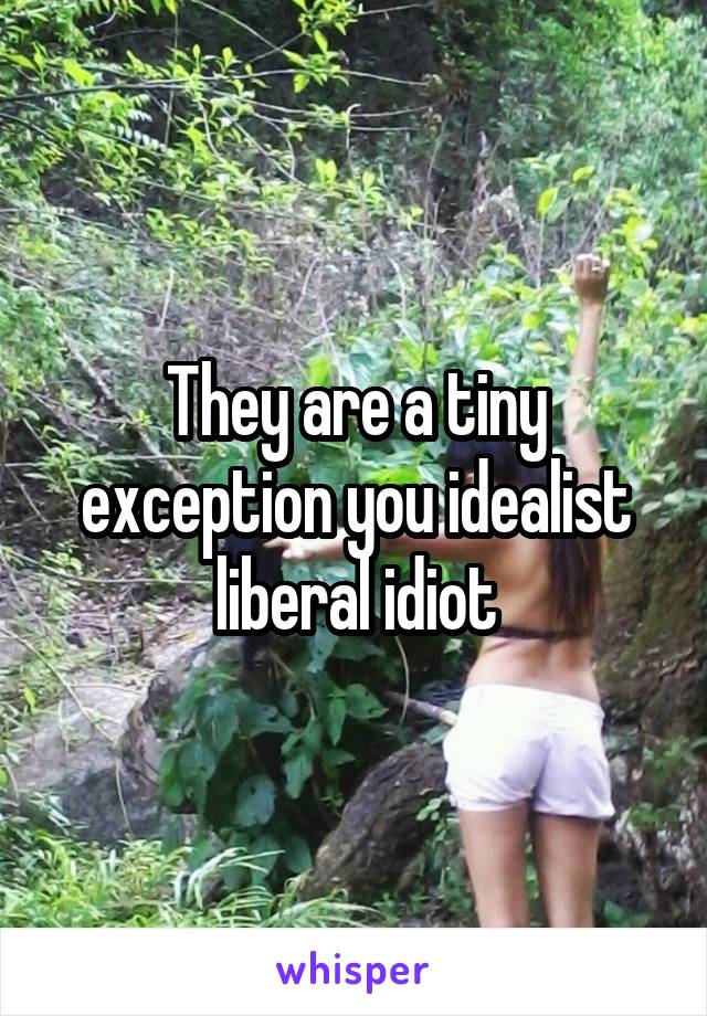 They are a tiny exception you idealist liberal idiot