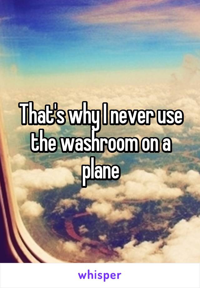 That's why I never use the washroom on a plane