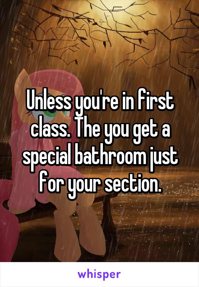 Unless you're in first class. The you get a special bathroom just for your section.
