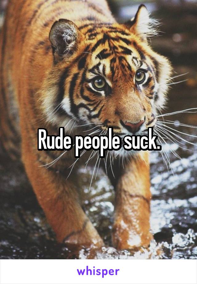 Rude people suck.