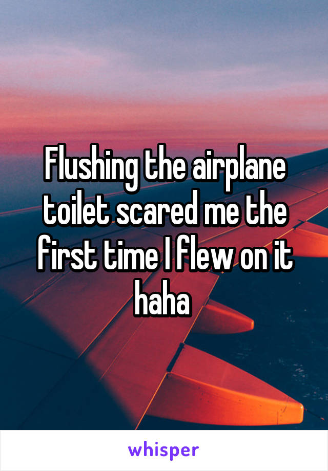 Flushing the airplane toilet scared me the first time I flew on it haha 