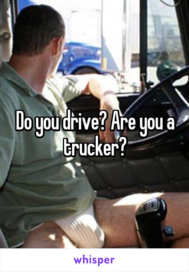Do you drive? Are you a trucker?