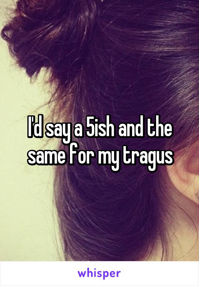 I'd say a 5ish and the same for my tragus