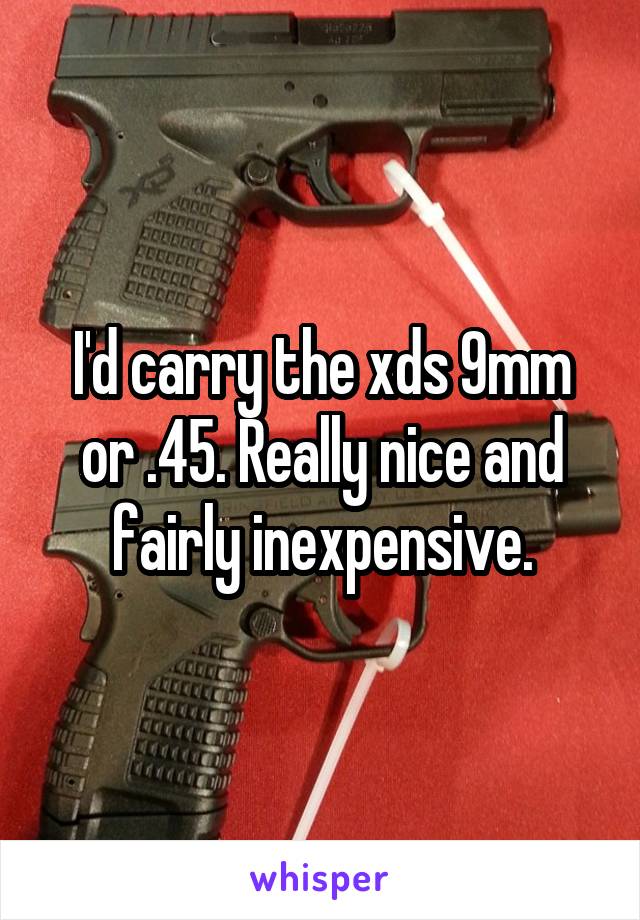 I'd carry the xds 9mm or .45. Really nice and fairly inexpensive.