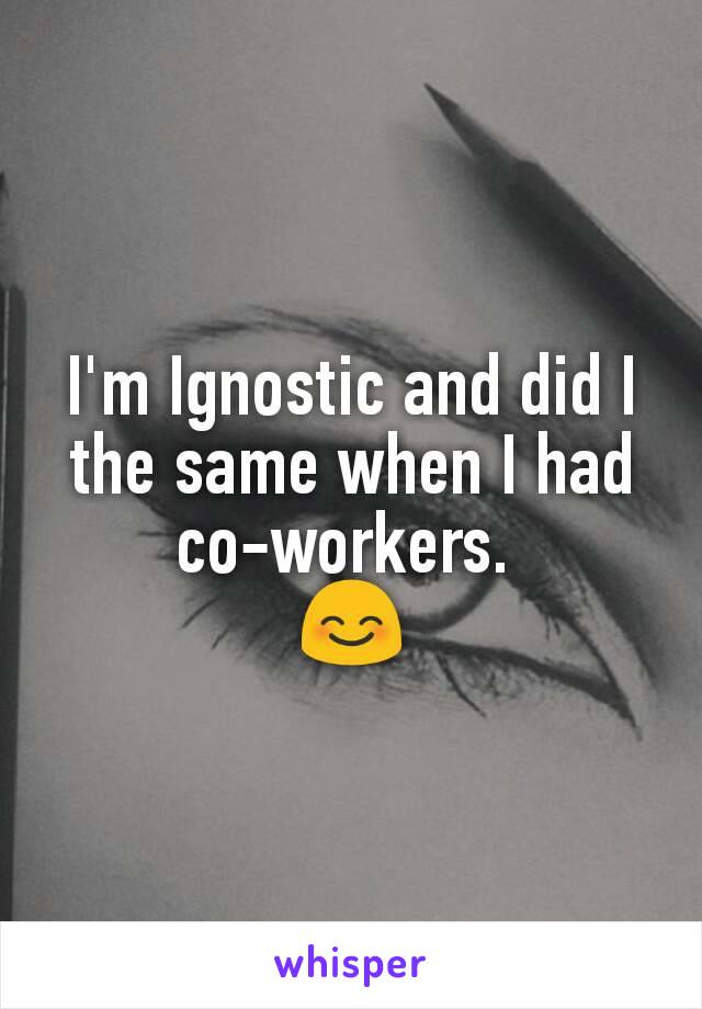 I'm Ignostic and did I the same when I had co-workers. 
😊